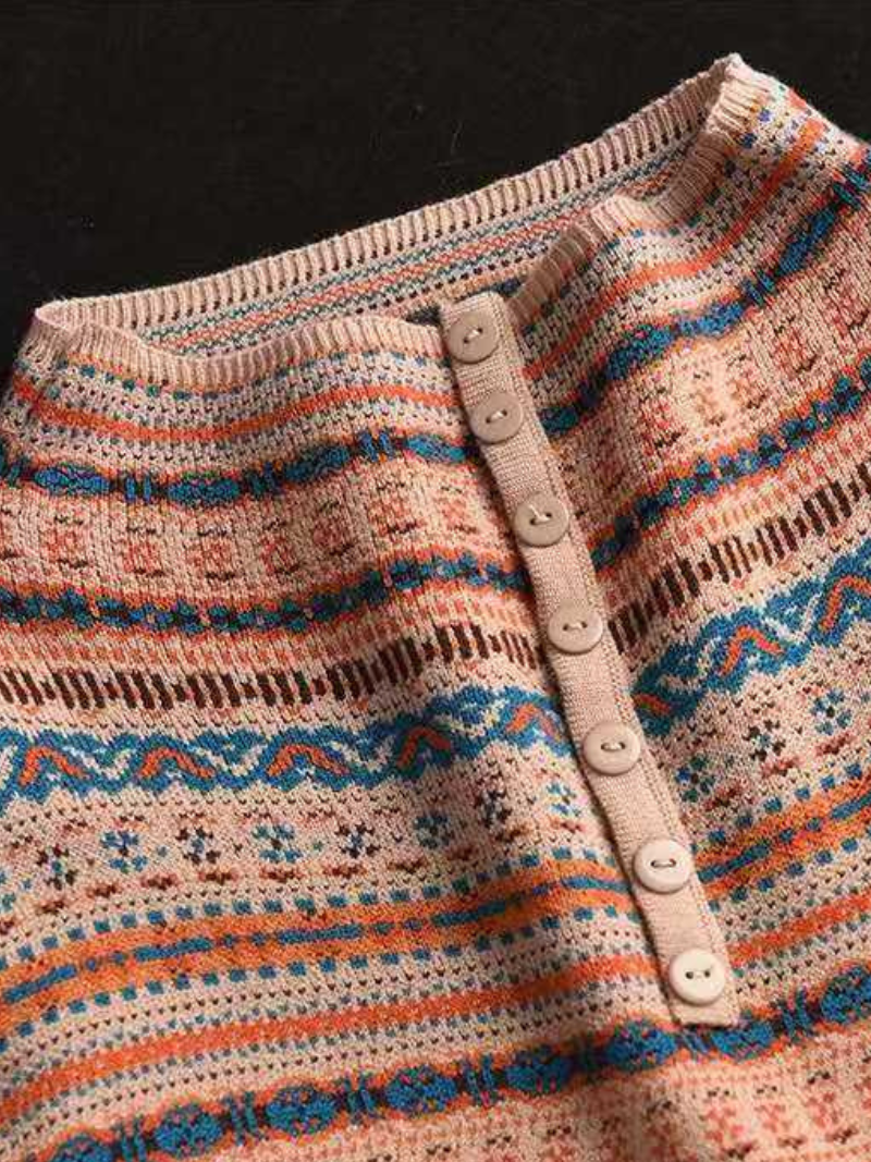 Women's Classic Everyday Wear Printed Crew Neck Sweater