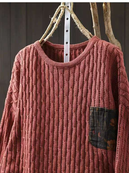 Chic Textured Women's Cotton Sweater | Eva Trends