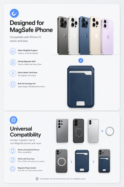 üî•Smart MagSafe Wallet Made of Genuine Nappa Leathe