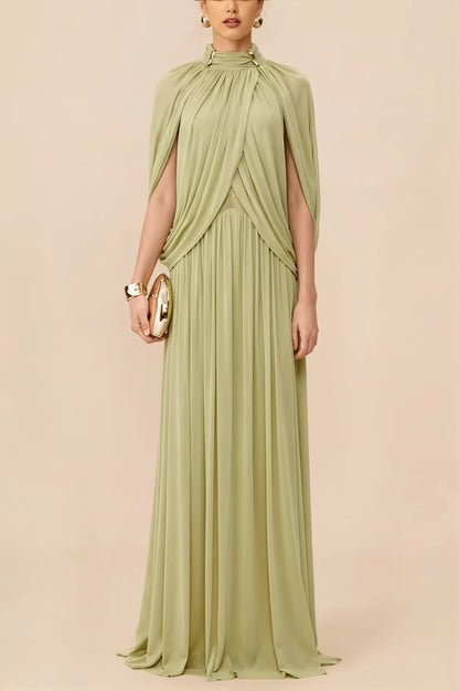 Elegant Cross Ruffle Maxi Dress