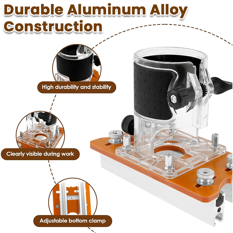 Dailyardtool¬Æ 2-in-1 Woodworking Trimmer Slotting Auxiliary Positioning Bracket