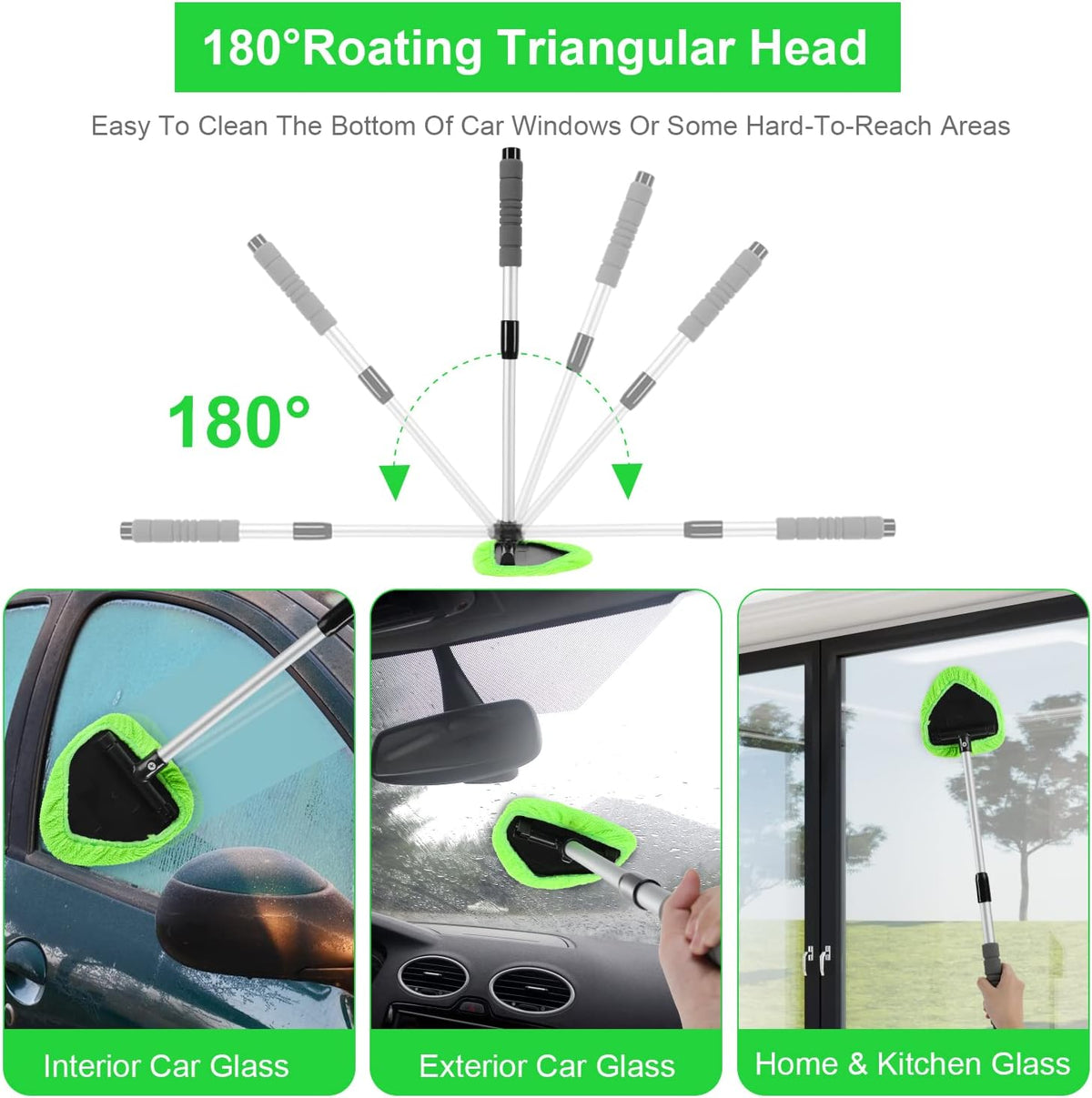 üî•Windshield Cleaning Tool‚Äî‚ÄîWith 4 Free Microfiber Pads and 1 Fog-Proof Agent