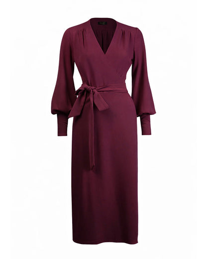 1970s Ossie Wrap Dress - Aubergine