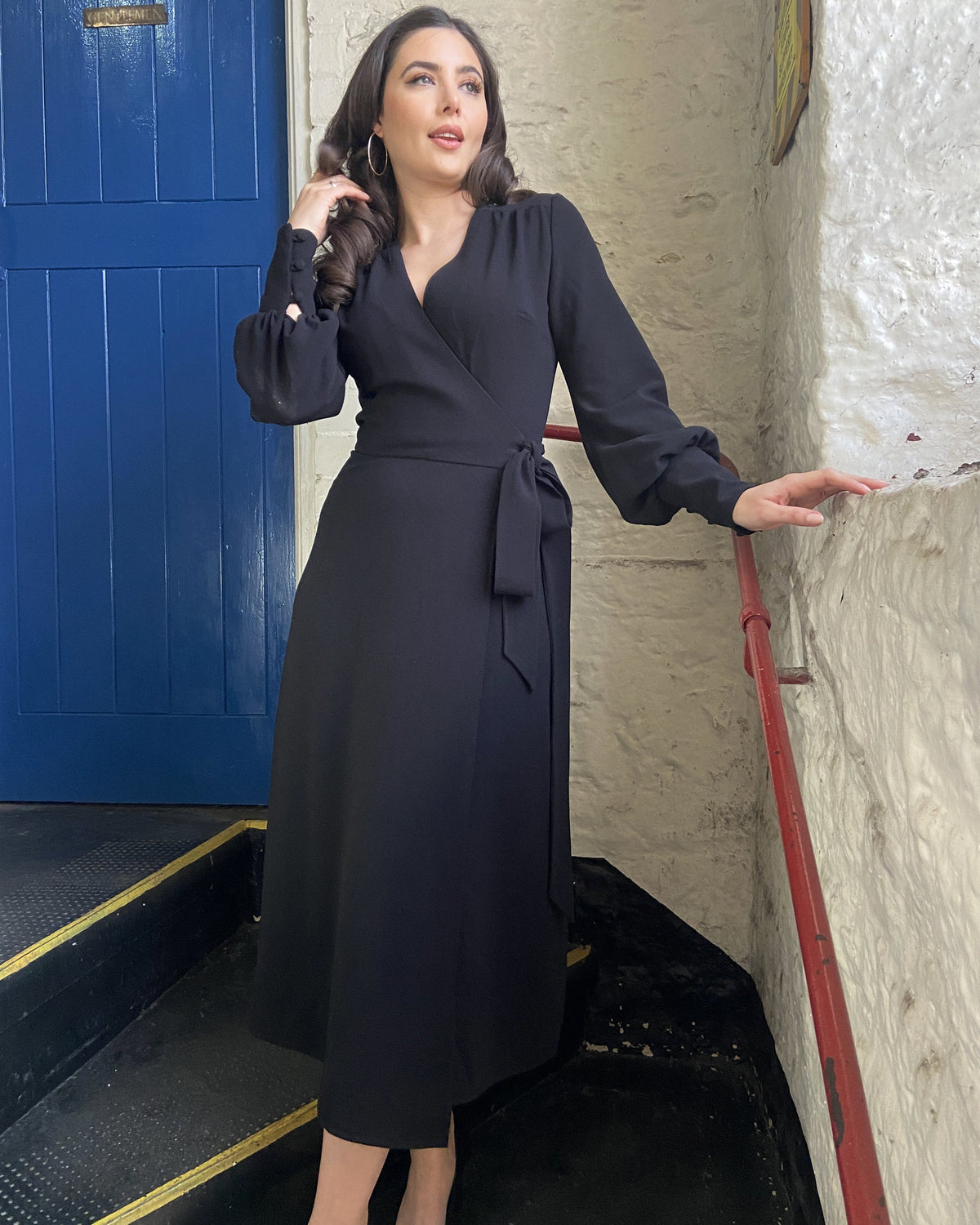 1970s Ossie Wrap Dress - Black
