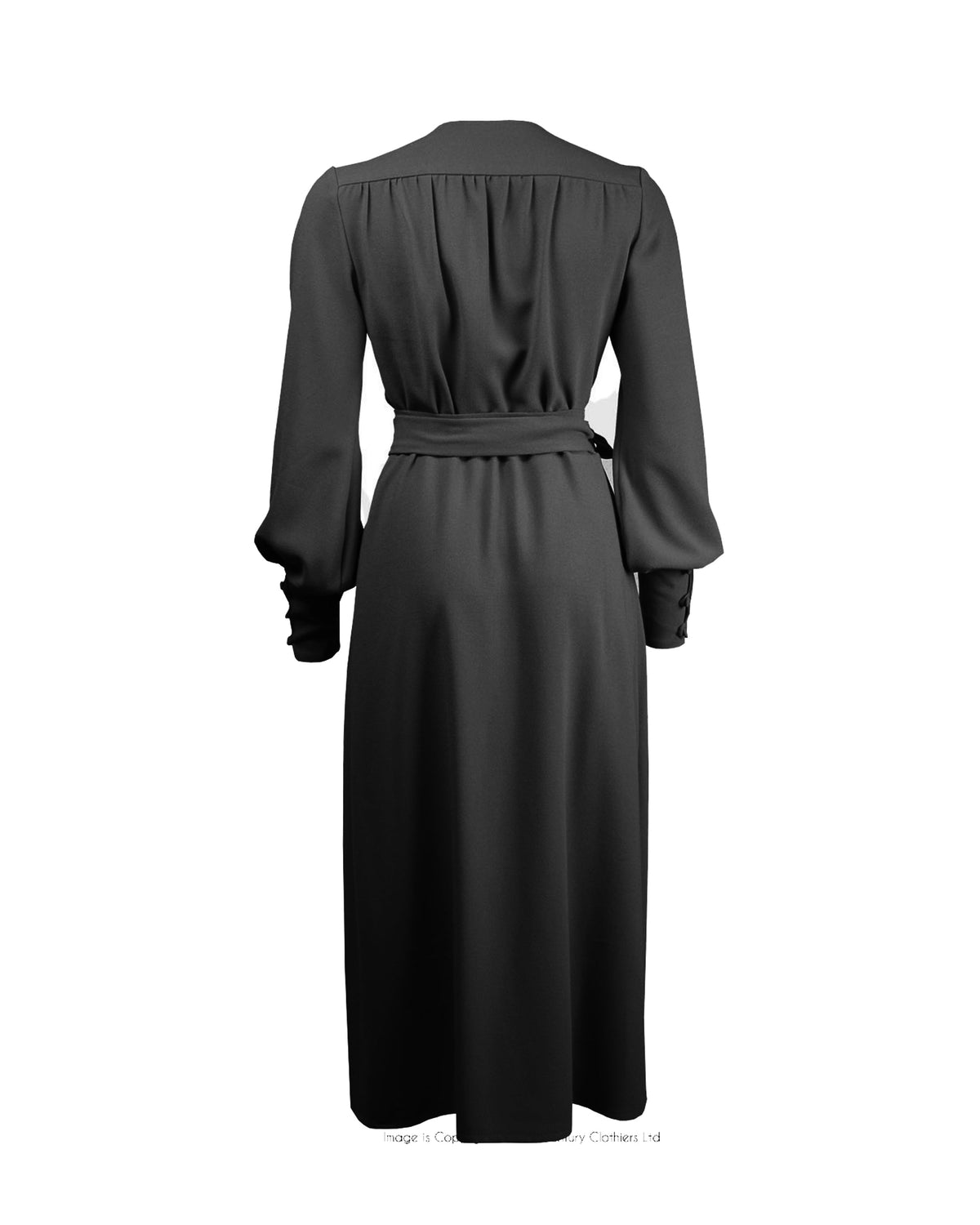 1970s Ossie Wrap Dress - Black