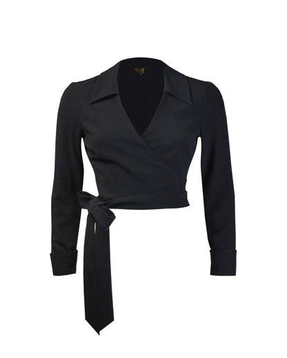 1970s Wrap Top - Black