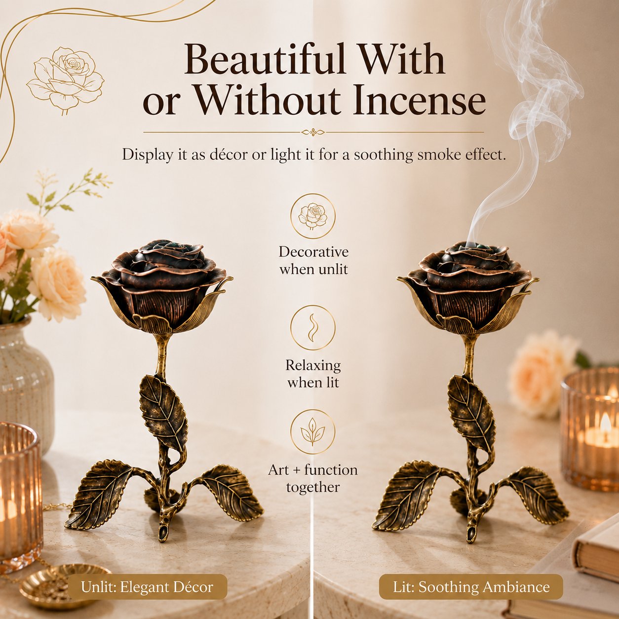 üåπVintage Rose Incense Burner