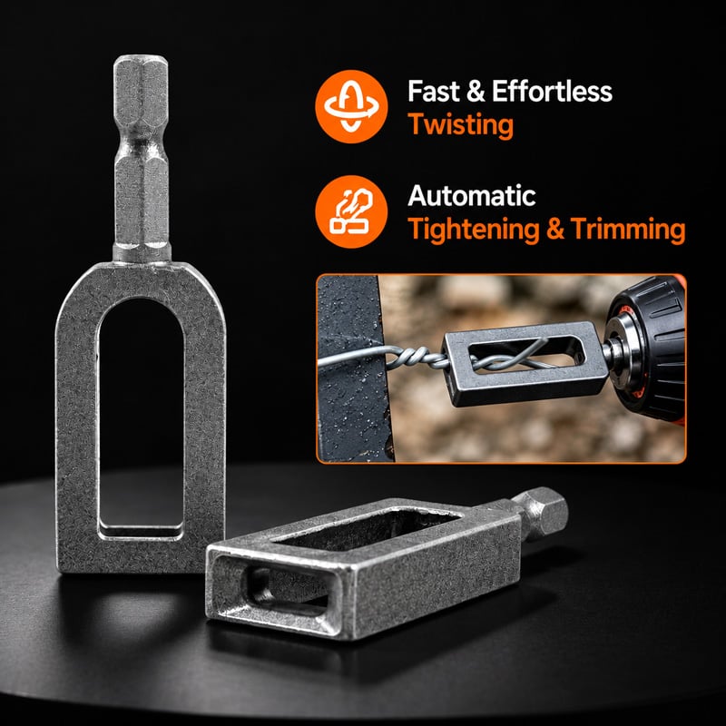 üß∞Steel Wire Twisting Tool for Drill - Fast Tightening & Auto Trimming Wire Twist Attachment