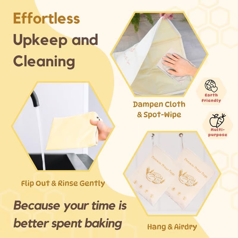 üçûWide Zipper Access Cotton & Beeswax Bread Bags for Sourdough‚ú®