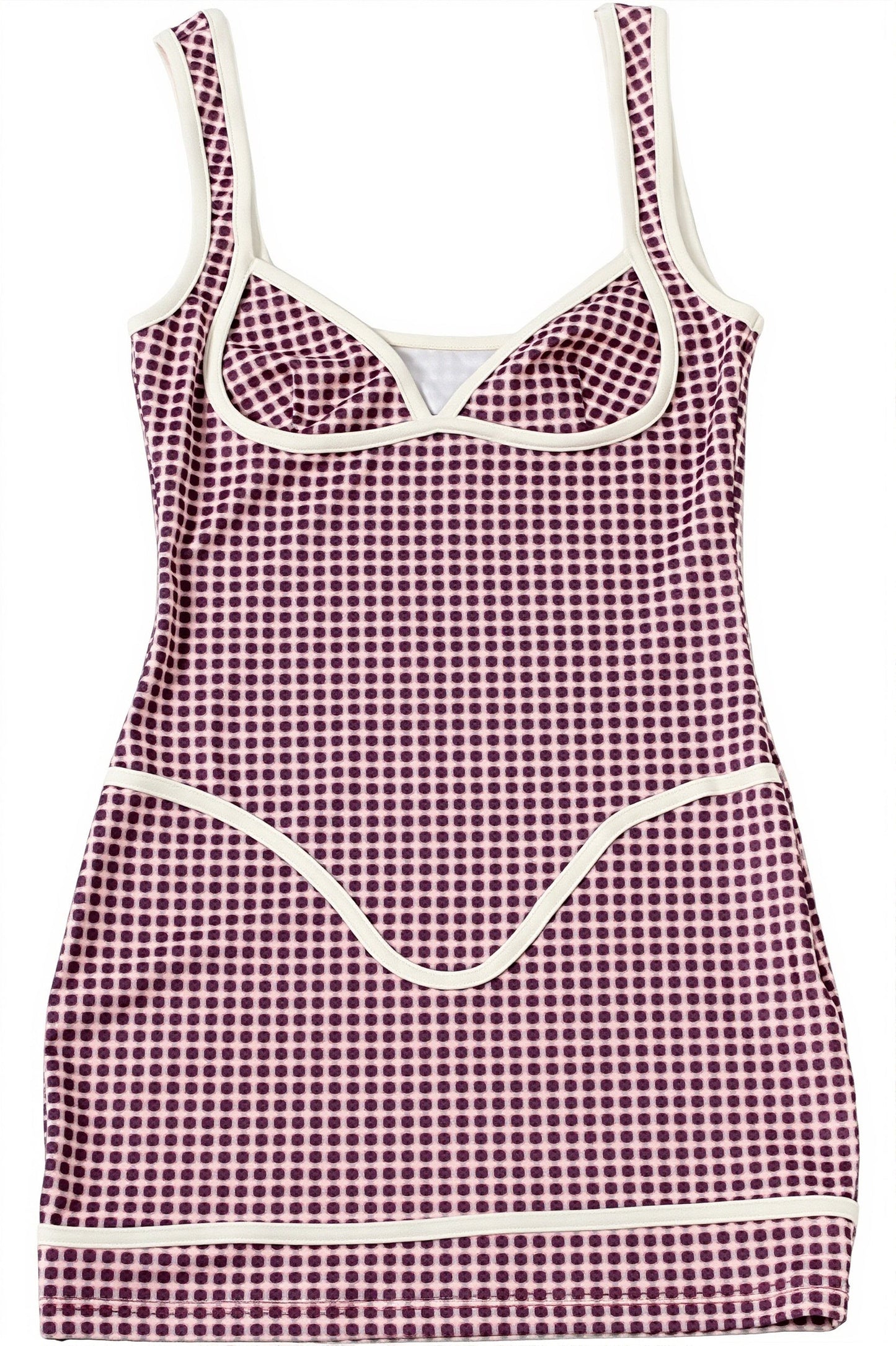 Plaid Patchwork Contrast Cami Mini Dress