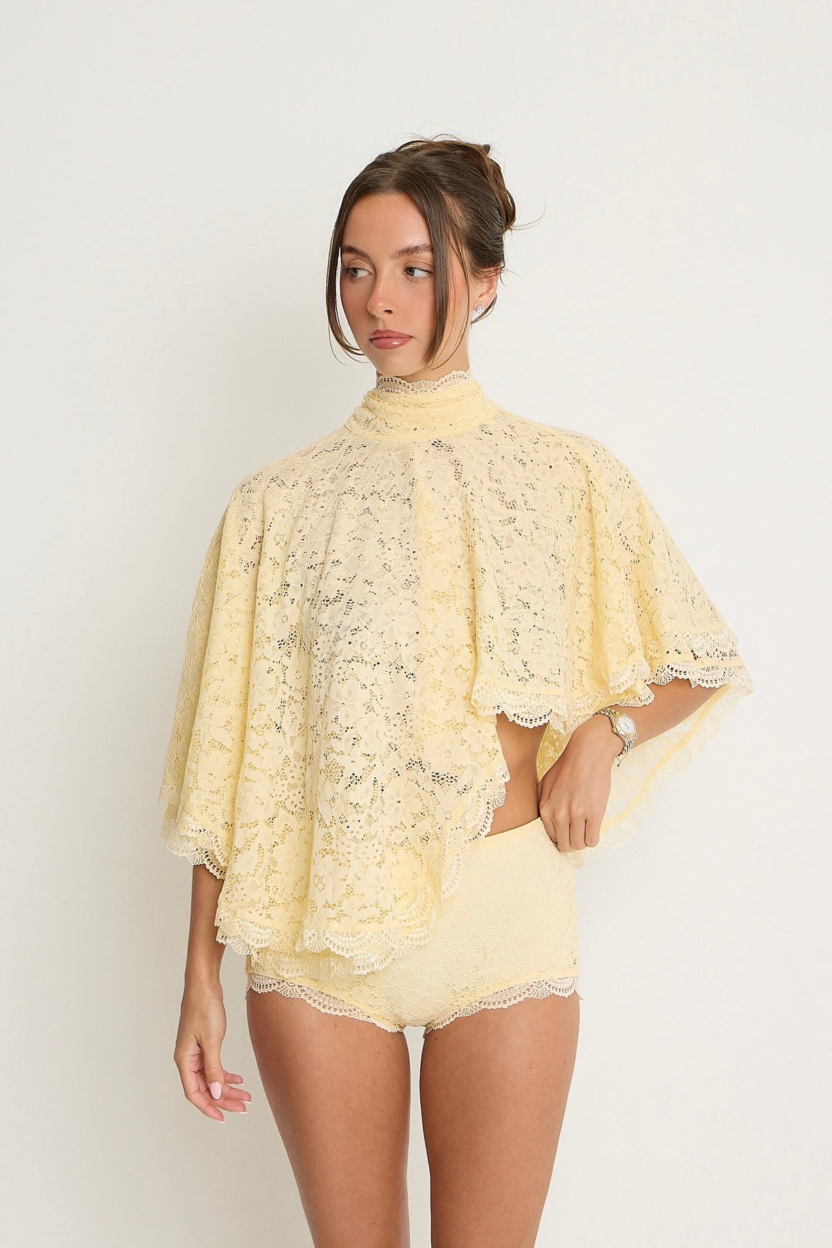Carmen Lace Top | Lemon