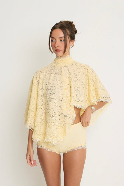 Carmen Lace Top | Lemon
