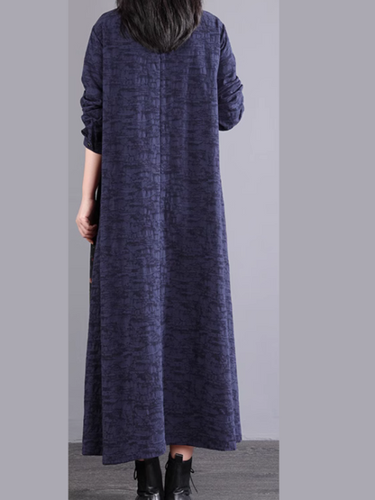 Women's Elegant Everyday Wear Cotton Crew Neck A-Line Dress