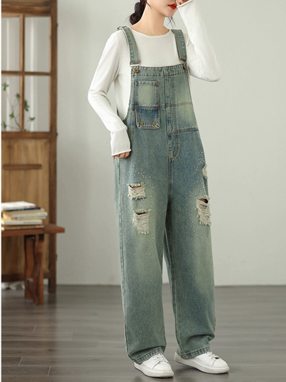 Breezy Women's Loose Summer Denim Dungarees | Eva Trends