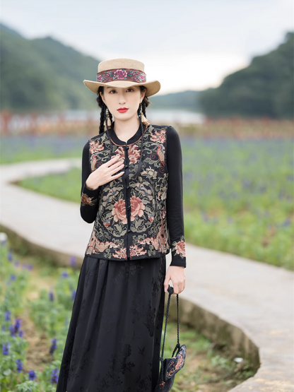 Women's Sweater & Elegant Plants and Flowers Pattern Jacket