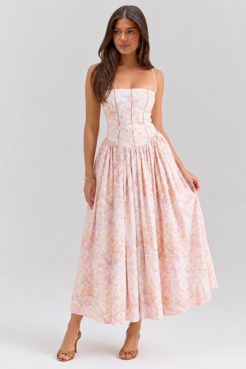Sexy Floral Cami Bodycon Maxi Dress