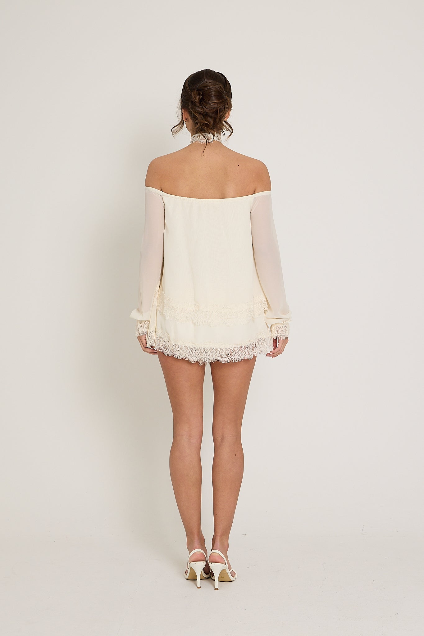 Bella Lace Top & Choker | Cream