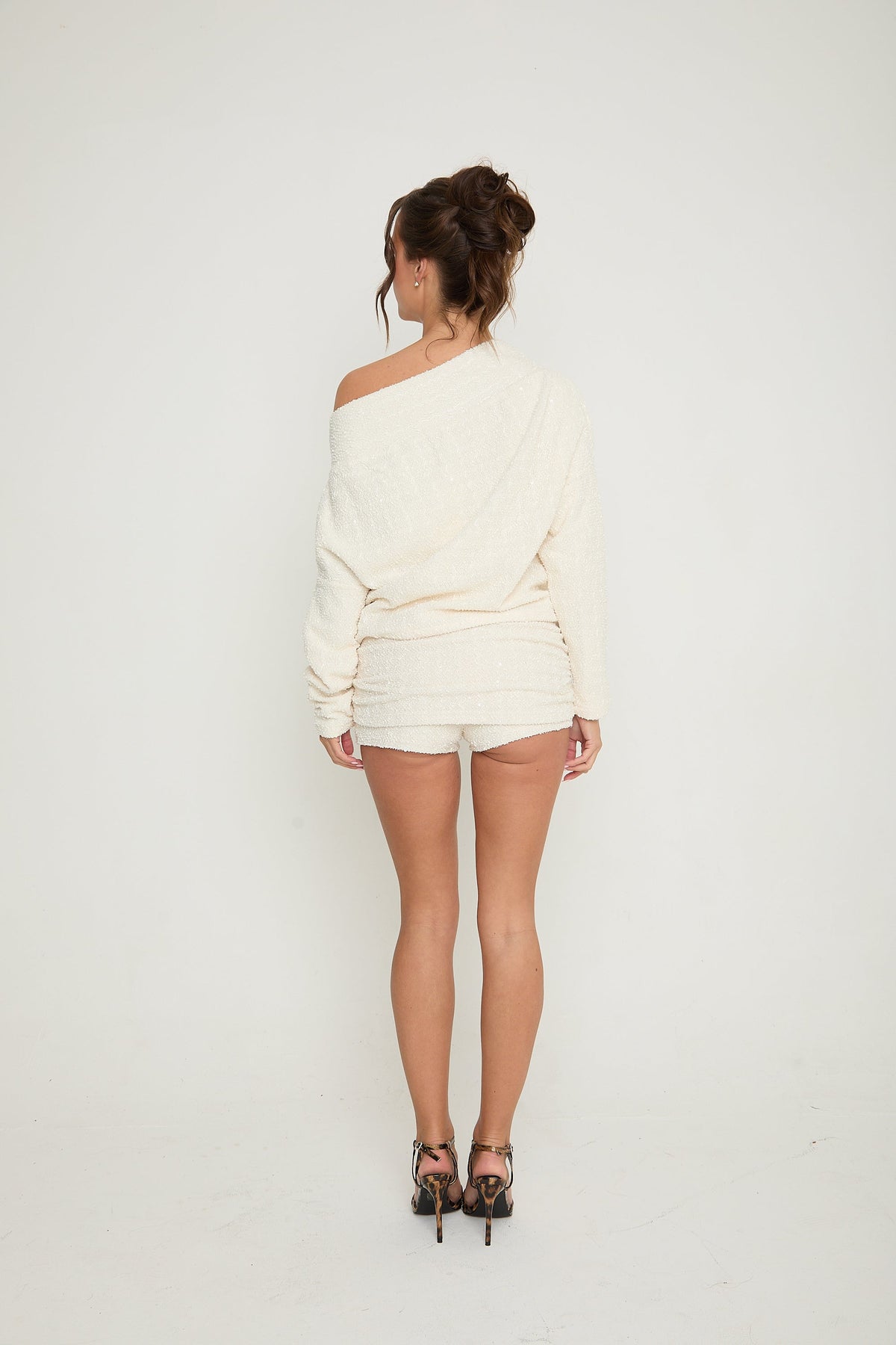 Lily Mini Ruched Shorts | Cream
