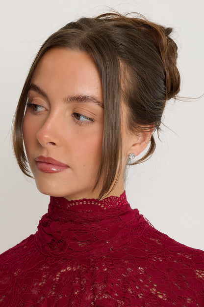 Carmen Lace Top | Burgundy