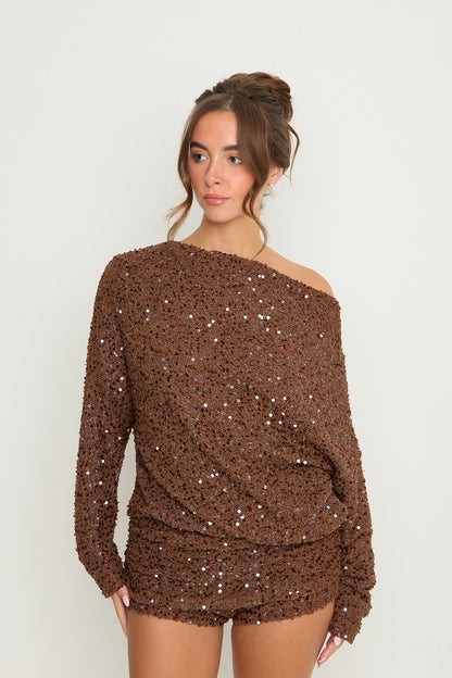 Lily One Shoulder Jumper | Brown