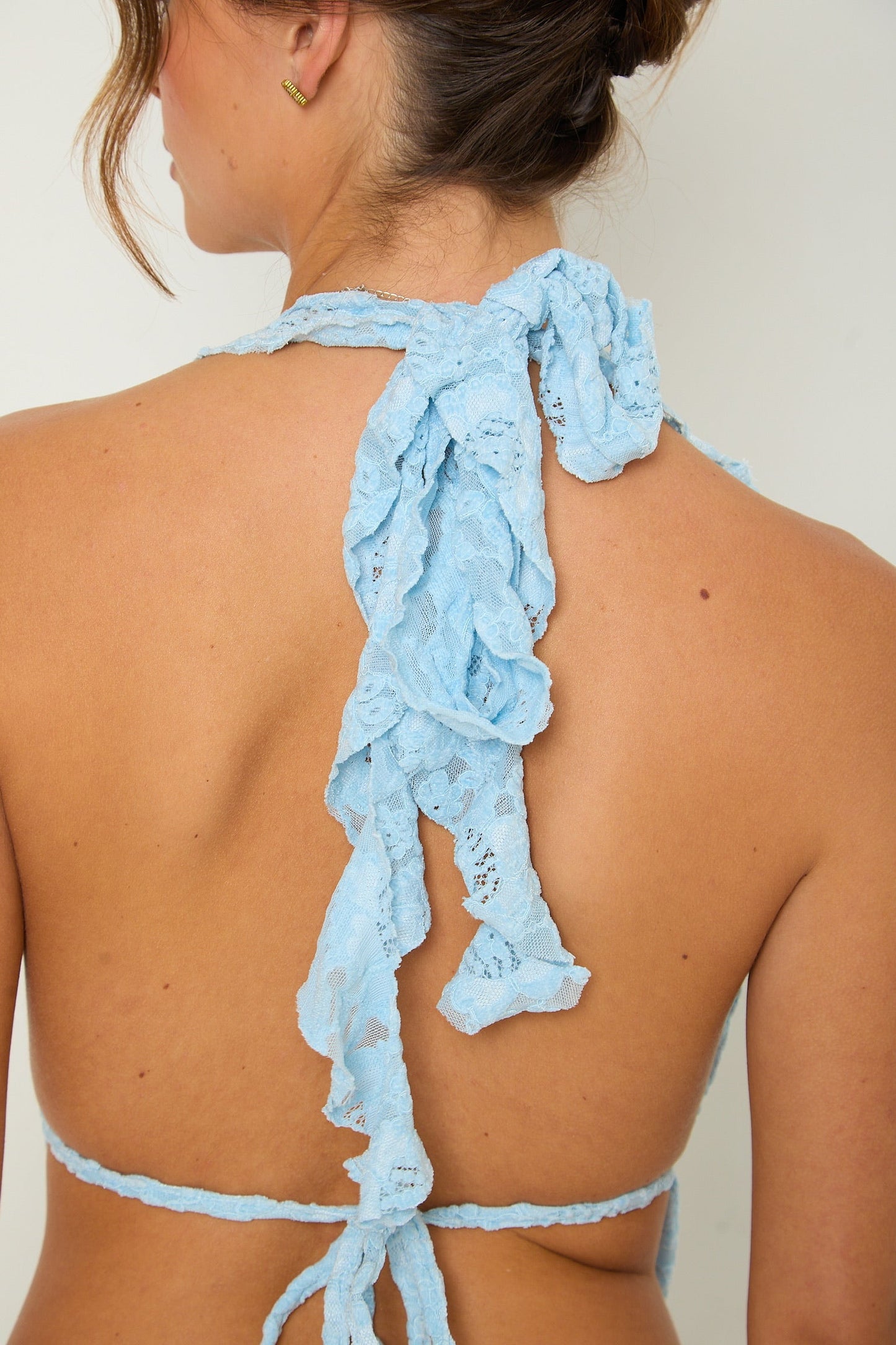 Eliza Lace Drape Dress | Baby Blue