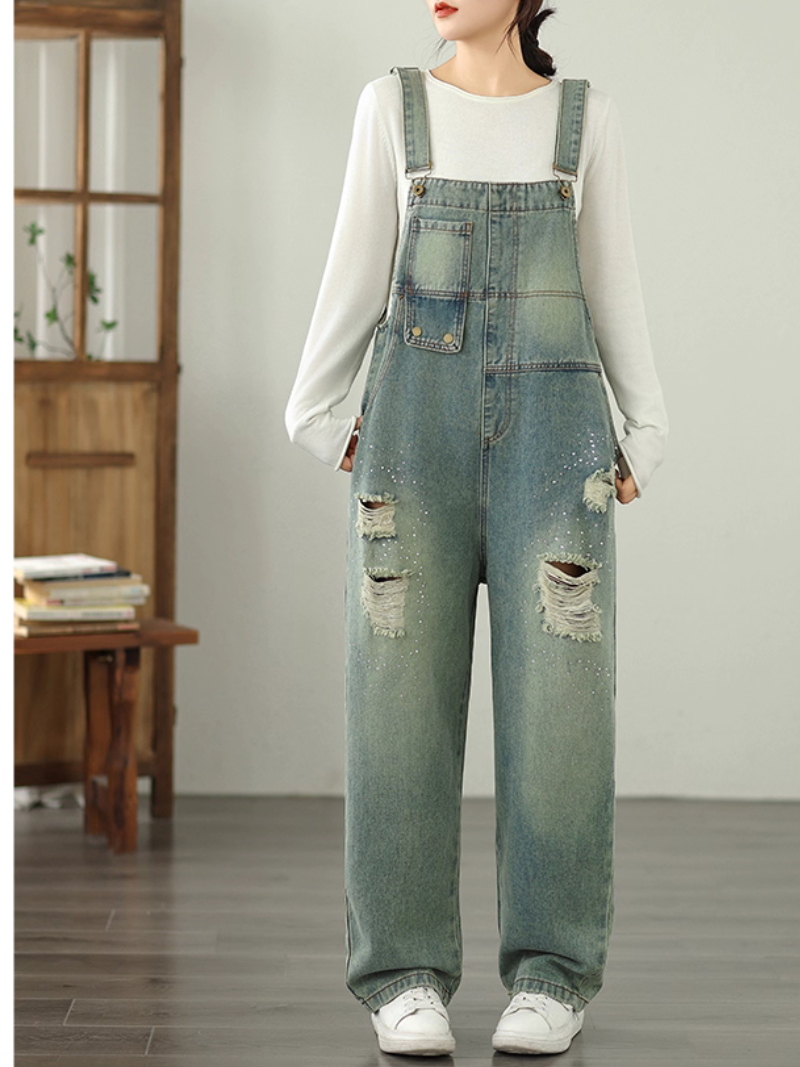 Breezy Women's Loose Summer Denim Dungarees | Eva Trends