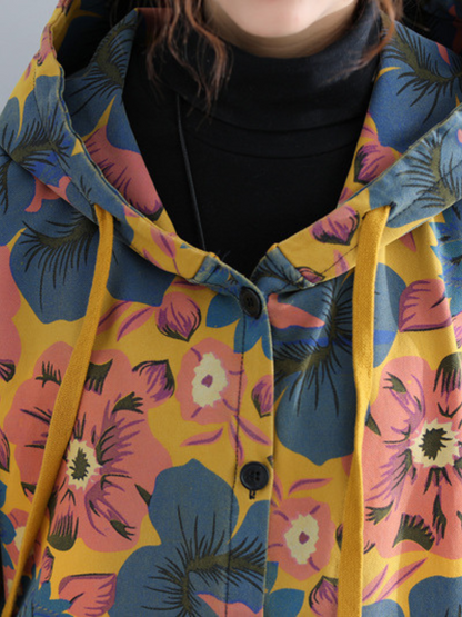Women's Every Day Wear Lightweight Hooded Printed Jacket