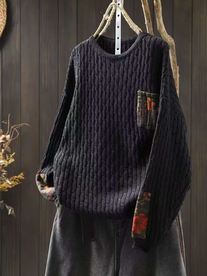 Chic Textured Women's Cotton Sweater | Eva Trends
