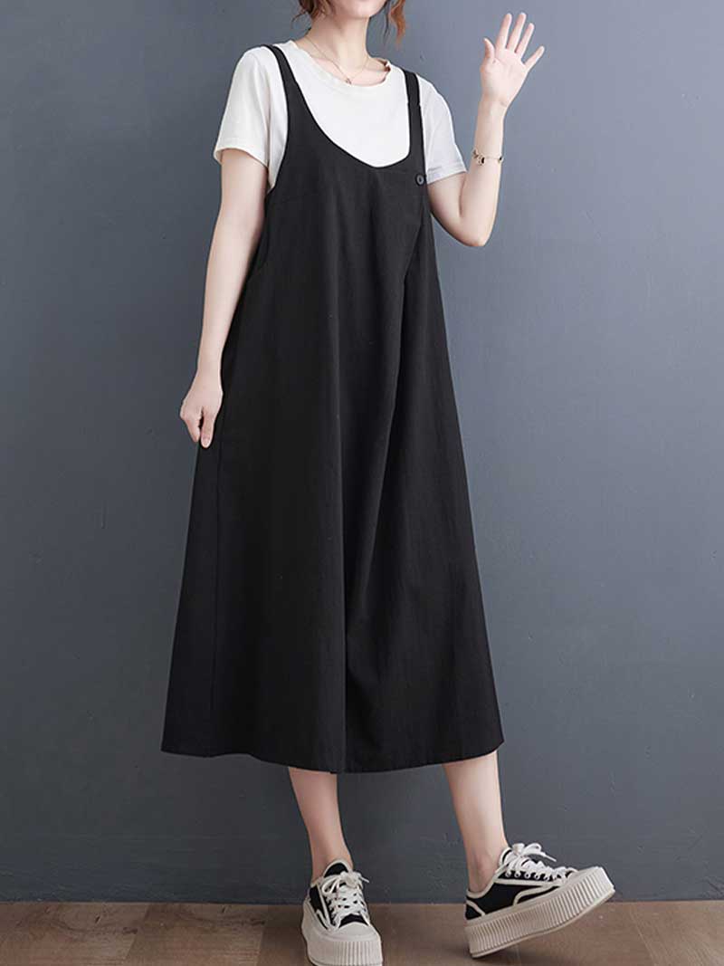 Brewathable Cotton Salopette Dress - Everyday Casual Style | Eva Trends