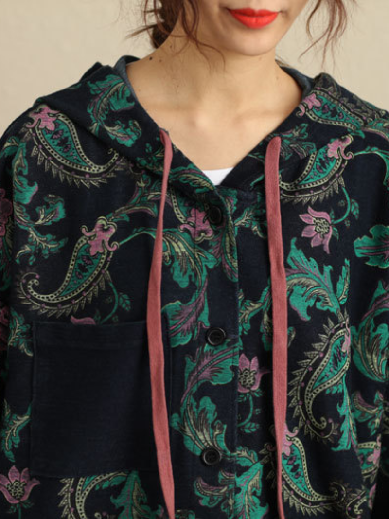 Comfy Women's Hooded Print Cardigan | Eva Trends