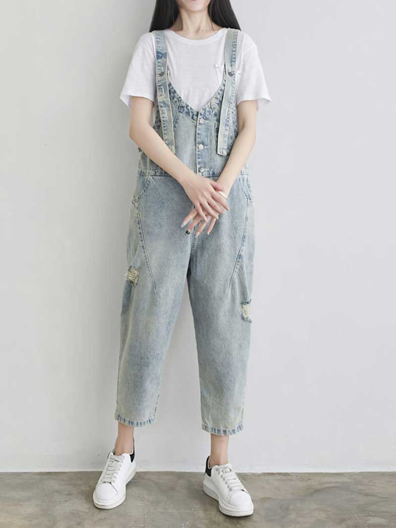 Denim Ripprd Overalls for Women - Stylish & Comfy | Eva Trends
