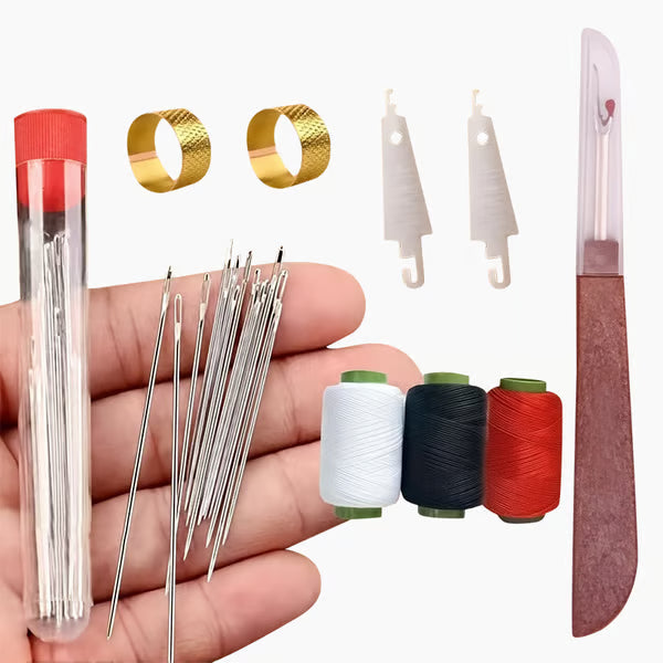 üßµ34PCS Big Eye Steel Needles Set ‚ú®Long & Thin Handmade Quilting & Sewing Needles Kit for DIY Sewing Projects