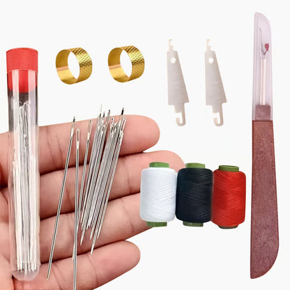 üßµ34PCS Big Eye Steel Needles Set ‚ú®Long & Thin Handmade Quilting & Sewing Needles Kit for DIY Sewing Projects