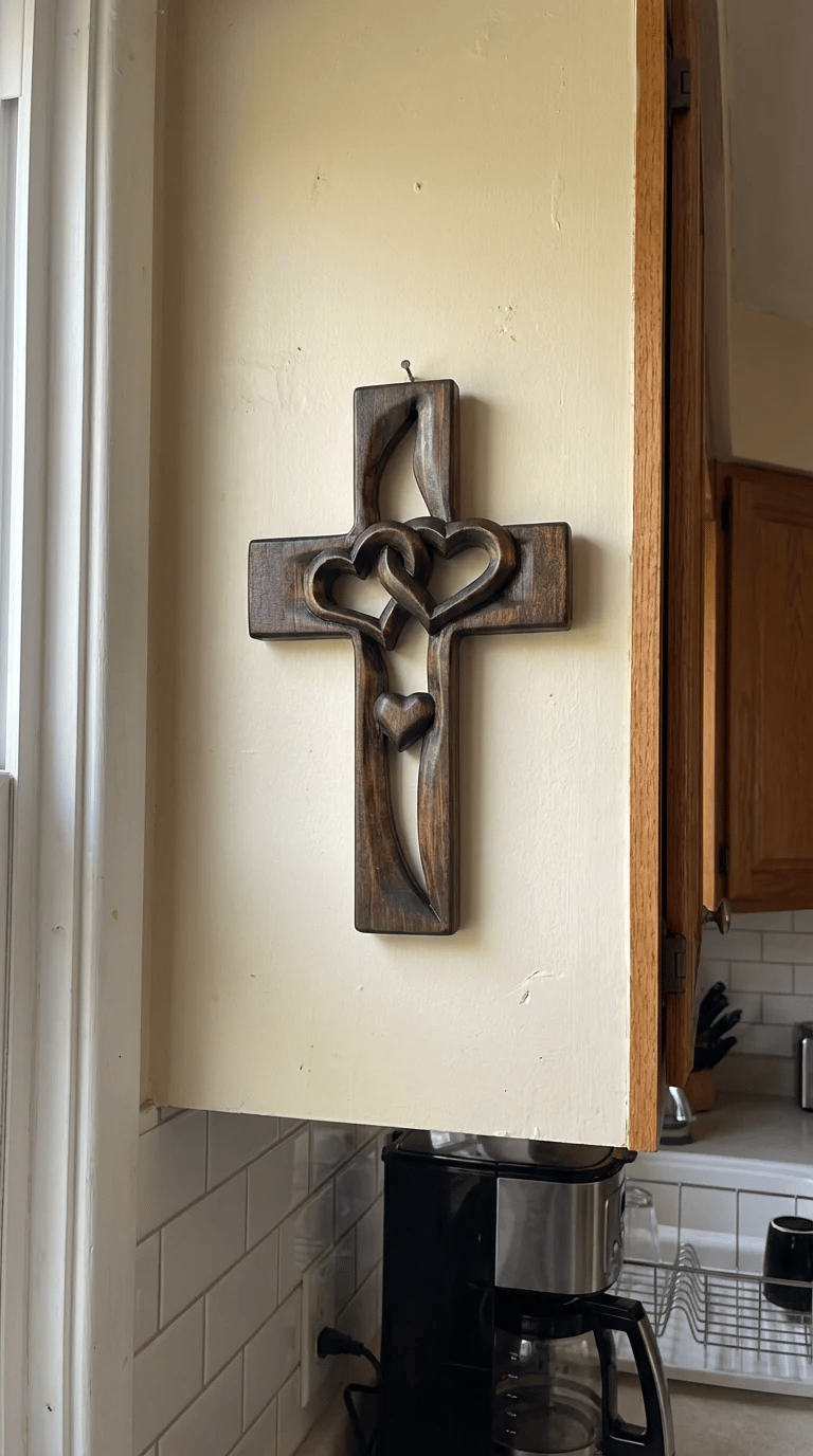 ‚úùÔ∏èHandcrafted Two Heart Cross