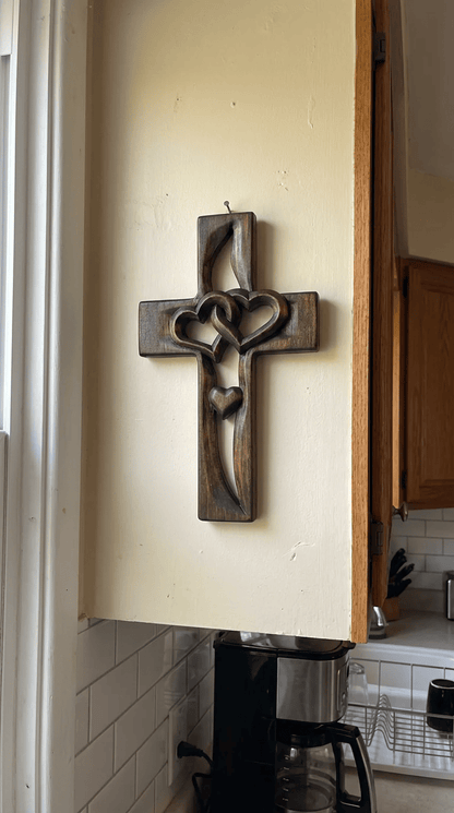 ‚úùÔ∏èHandcrafted Two Heart Cross