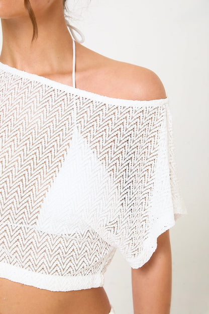 Olivia Chevron Co-Ord | White