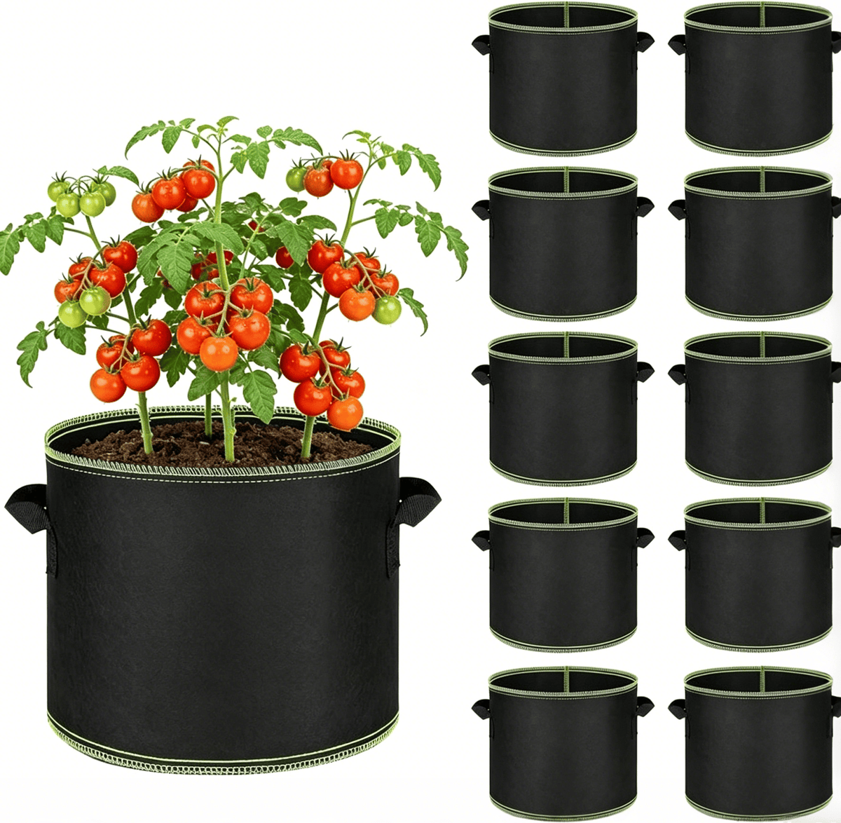 üå± Gallon Grow Bags ‚Äì Heavy Duty Aeration Fabric Pots with Handles for Vegetables, Flowers & Fruits ü™¥