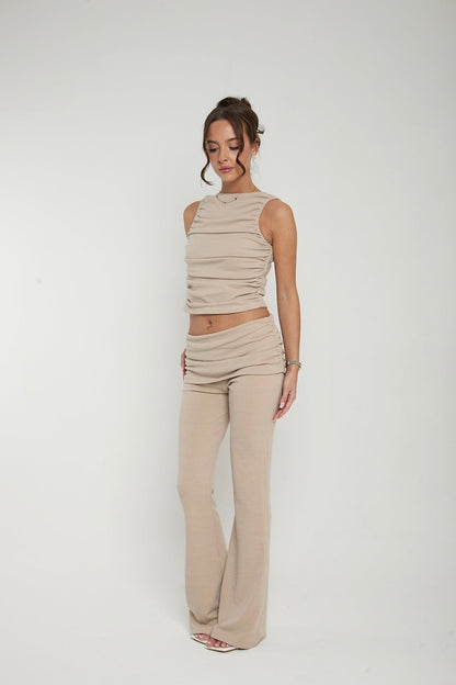 Zara Ruched Tank Top | Beige