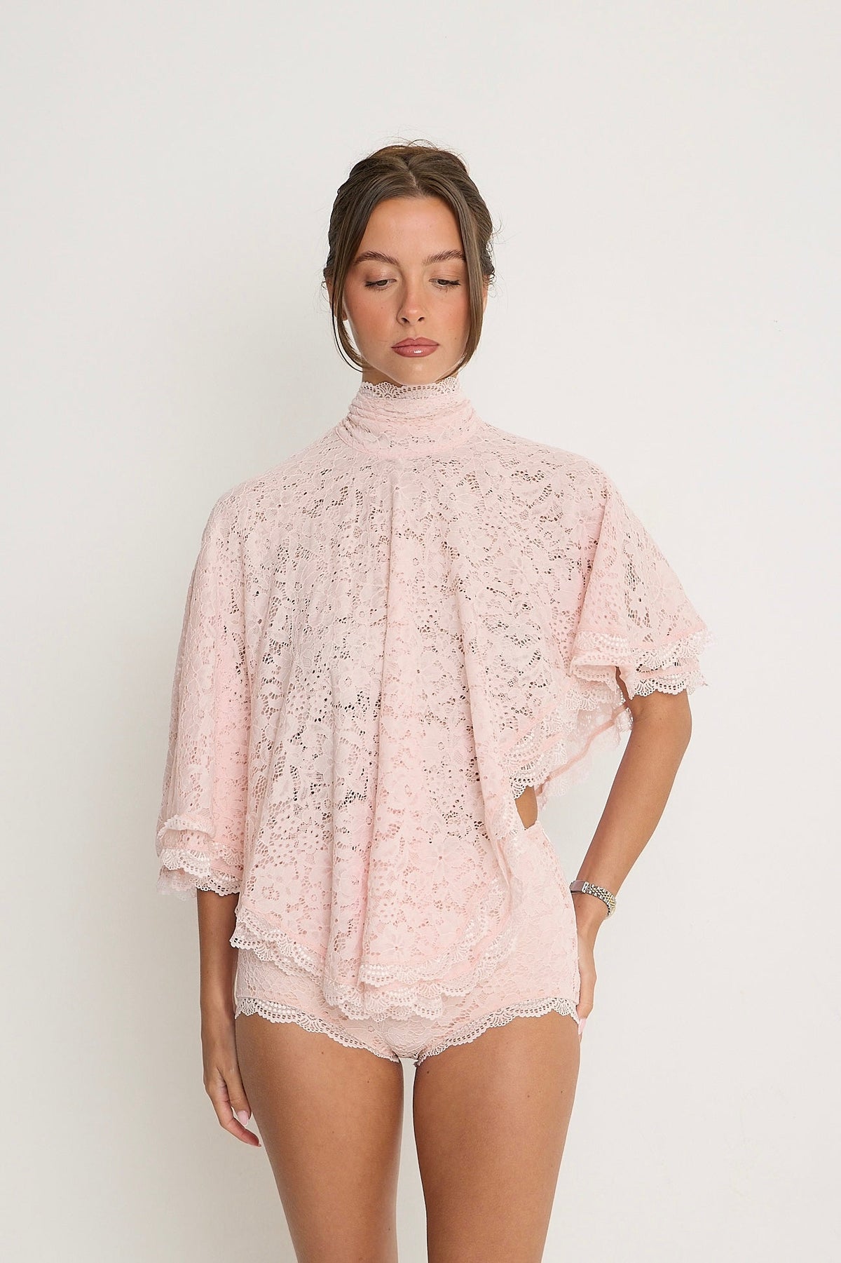 Carmen Lace Top | Pink