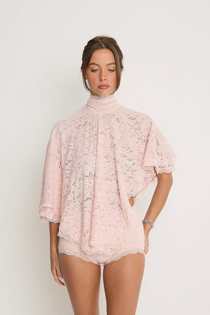 Carmen Lace Top | Pink
