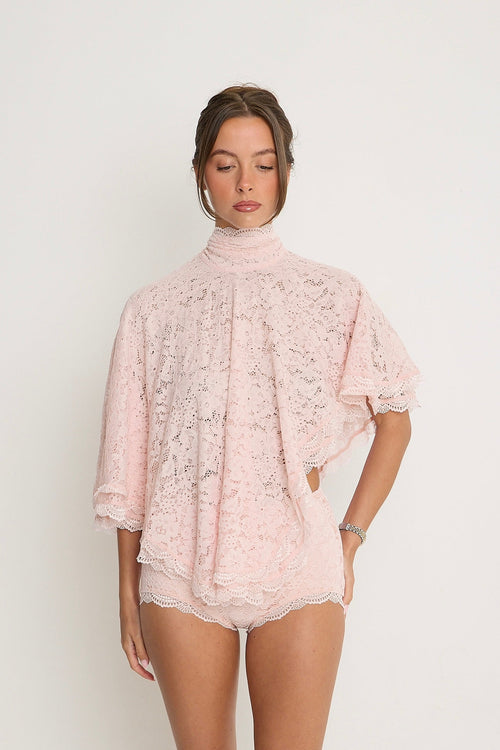Carmen Lace Top | Pink