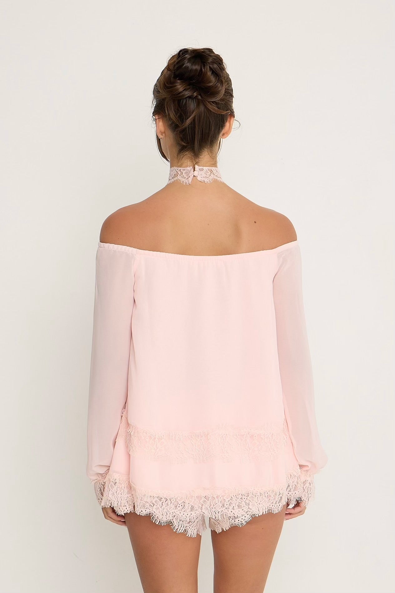 Bella Lace Top & Choker | Pink