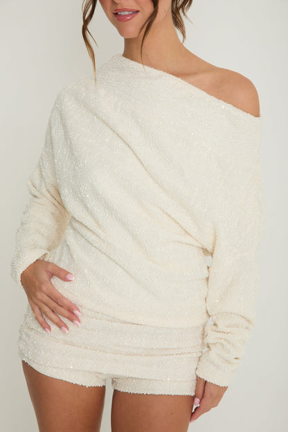 Lily Mini Ruched Shorts | Cream