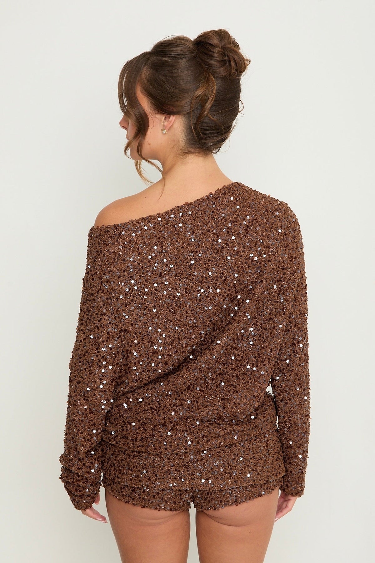 Lily One Shoulder Jumper | Brown