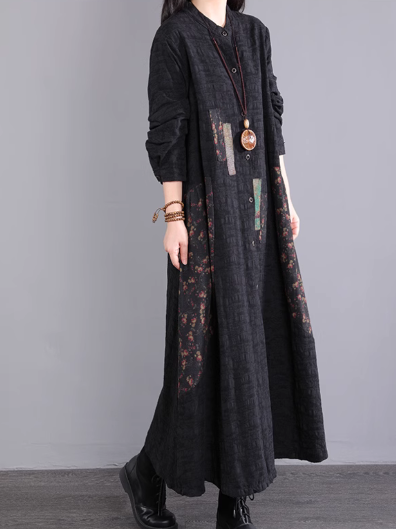 Women's Elegant Everyday Wear Cotton Crew Neck A-Line Dress