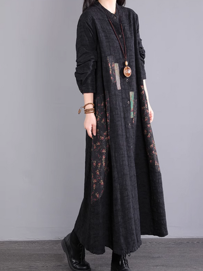 Women's Elegant Everyday Wear Cotton Crew Neck A-Line Dress