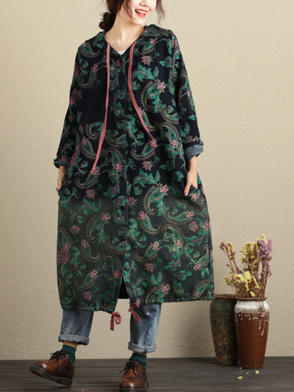 Comfy Women's Hooded Print Cardigan | Eva Trends