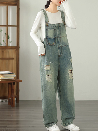 Breezy Women's Loose Summer Denim Dungarees | Eva Trends