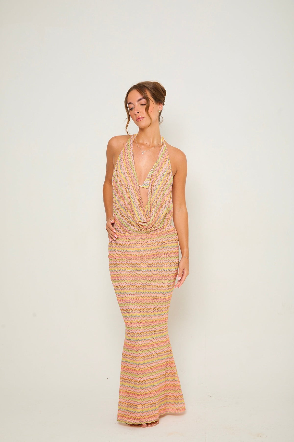 Miley ZigZag Maxi Dress | Multi