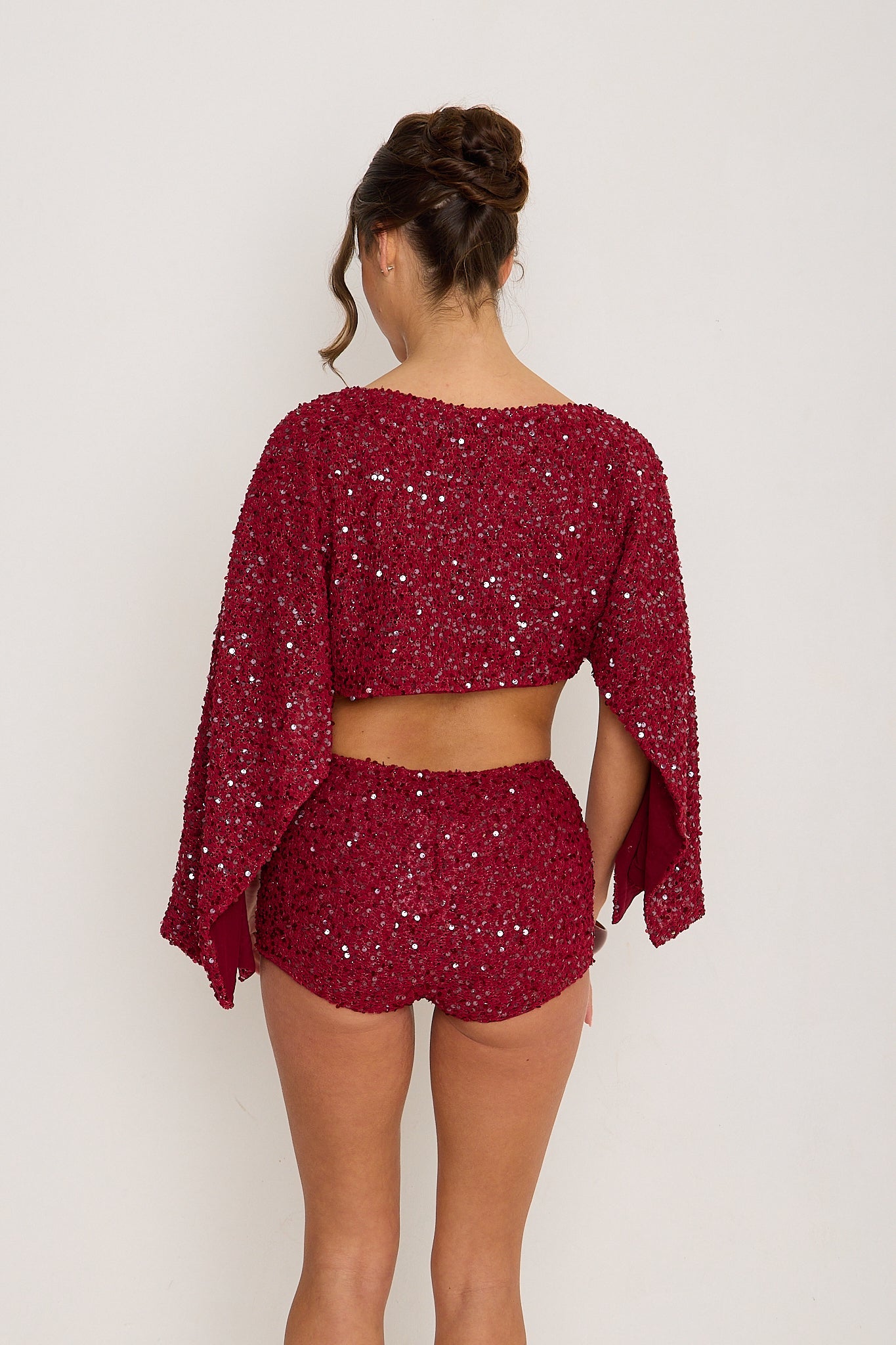 Sadie Boucle Poncho | Burgundy